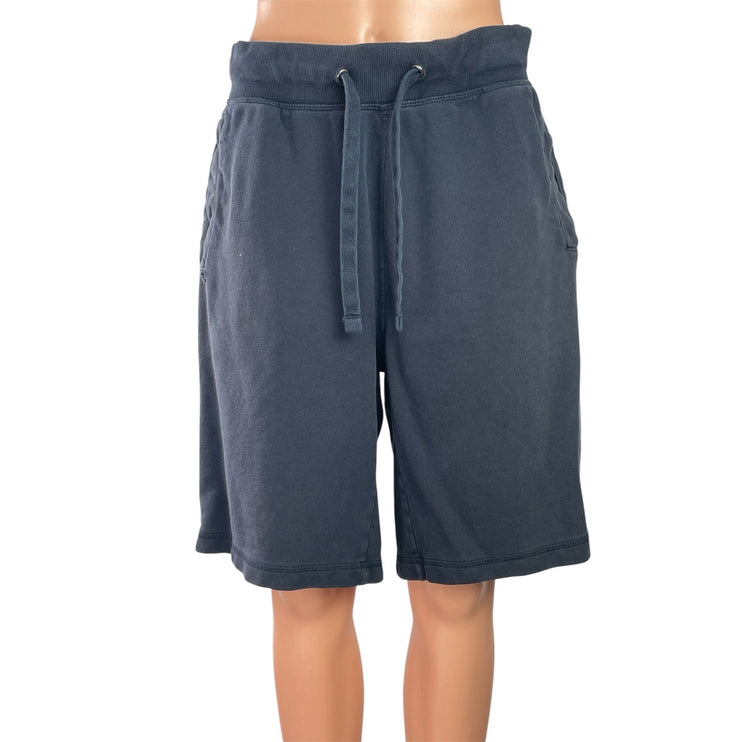 H&M Women's Navy Blue Drawstring High Rise Straight Bermuda Lounge Shorts Size M