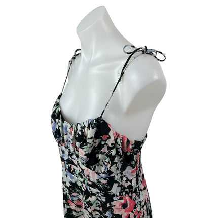 Ruby Sees Women's Black Floral Sleeveless Tiered Smocked A Line Midi Dress 14