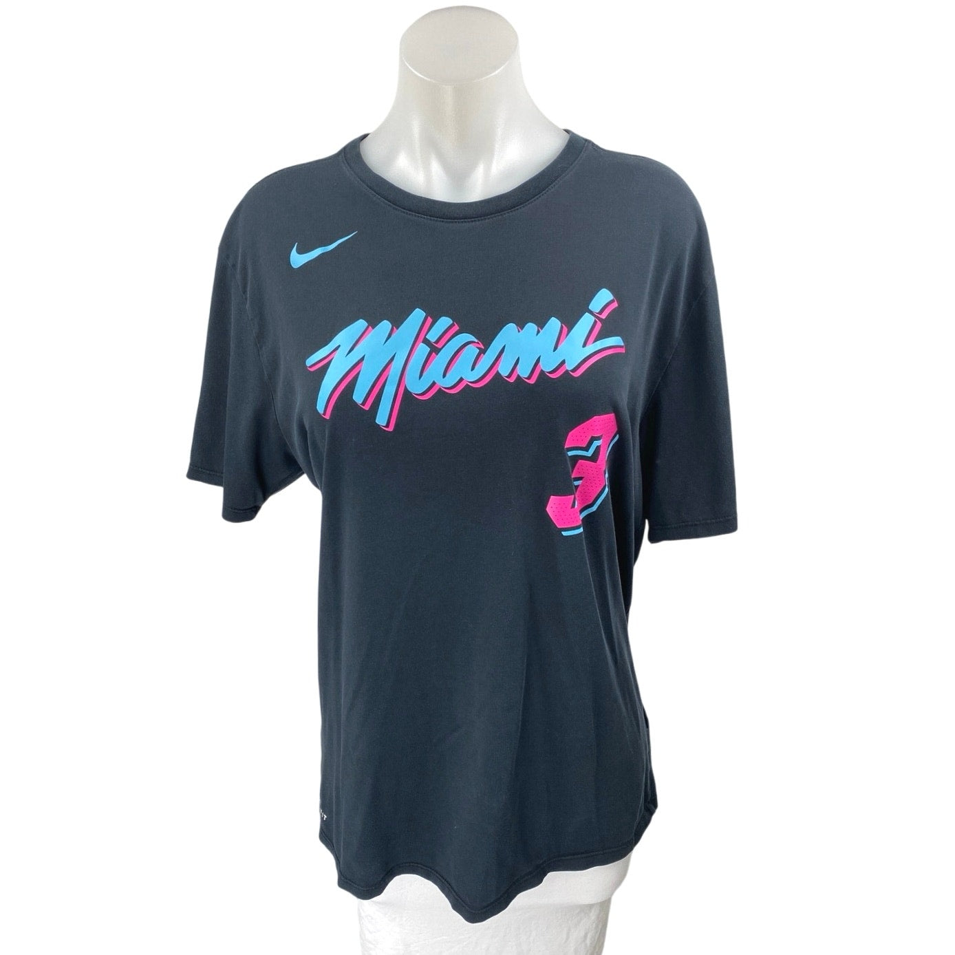 Nike Dri-Fit NBA Dwyane Wade Miami Heat Vice City Black Tee T