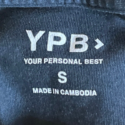 YPB Your Personal Best Black Slit Short Sleeve High Low T Shirt Tee Top Size S