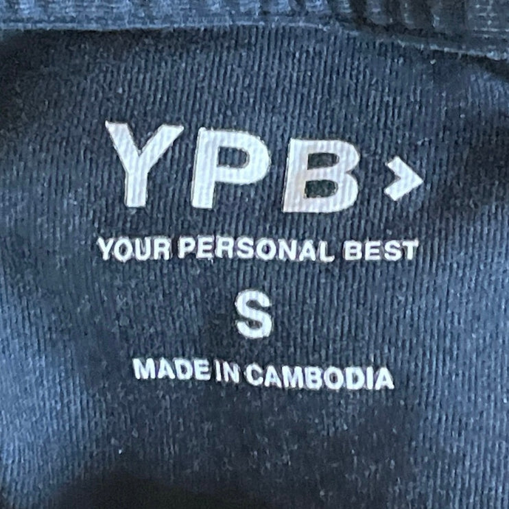 YPB Your Personal Best Black Slit Short Sleeve High Low T Shirt Tee Top Size S