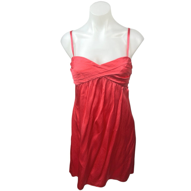 BCBGMaxazria Pink 100% Silk Bow Spaghetti Cami Camisole Mini Tank Slip Dress 2