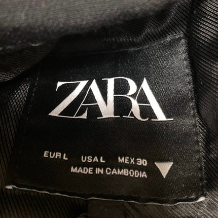 Zara Women's Black Long Sleeve One Button Notch Lapel Blazer Coat Jacket Size L