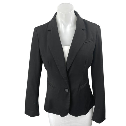 APT.9 Women's Black Long Sleeve One Button Notch Blazer Coat Suit Jacket Size 4