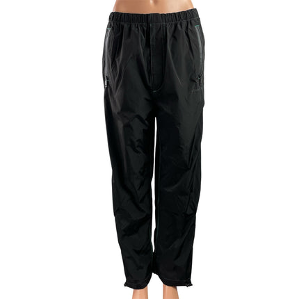 Studio Fy7 Womens Black Elastic High Waist Windbreaker Activewear Jogger Pants S