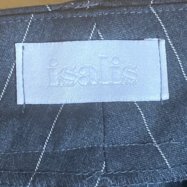 Isalis Women's Gray Striped High Rise Straight Relaxed Trousers Pants Size S