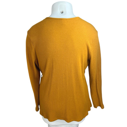 Old Navy Women's Orange Rib Knit Long Sleeve V-neck Wrap Tie Sweater Top Sz XXL