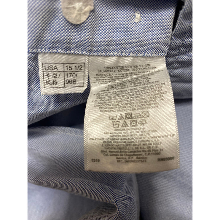 Brooks Brothers Blue Extra Slim Fit Long Sleeve Button Down Shirt Top 15 1/2-34