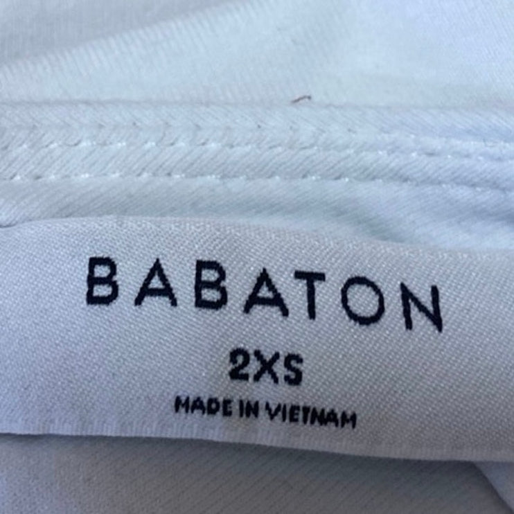 Aritzia Babaton White Sleeveless Open Back Thong Cami Tank Bodysuit Top Size 2XS