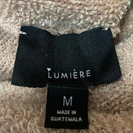 Lumiere Women's Brown Tan Fleece Cowl Neck Long Sleeve Oversized Sweater Top M