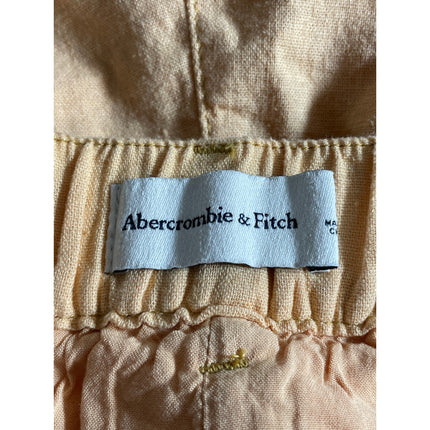 Abercrombie & Fitch Women's Yellow Linen High Rise Pleated Mini Shorts Size S