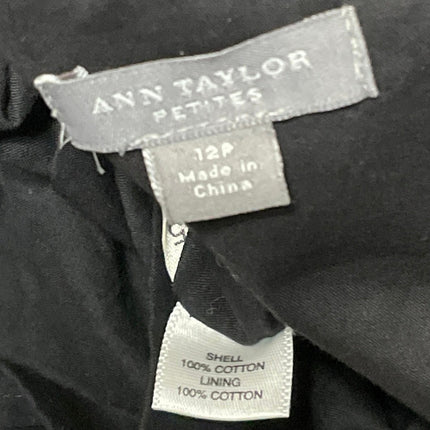 Ann Taylor Black Strapless Bandeau Sleeveless Bow Fit & Flare Mini Dress 12P