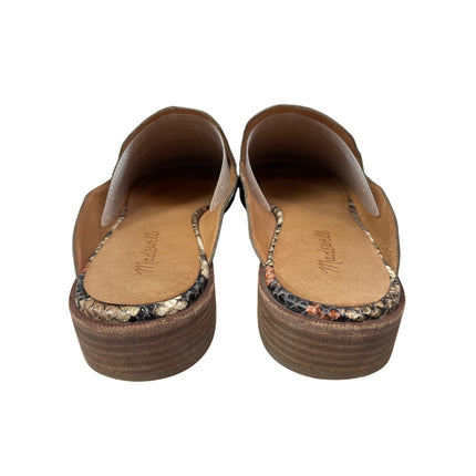 Madewell Frances Snake Skin Embossed Leather Pointed Toe Loafer Flat Mules 9.5