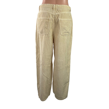 Urban Outfitters BDG Beige Corduroy High Waisted Wide Leg Baggy Pants Size 31