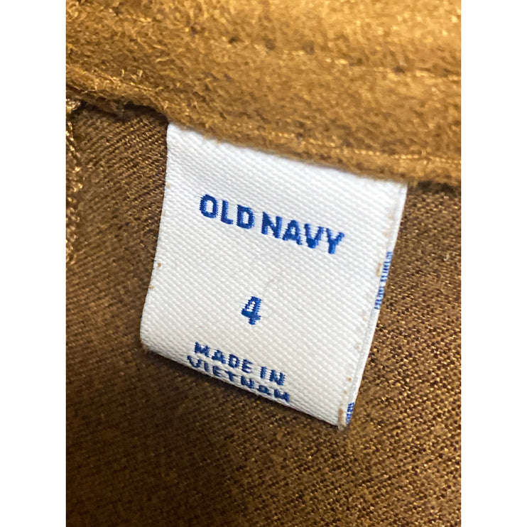 Old Navy Women's Camel Brown Faux Suede High Rise Mini Utility A-Line Skirt Sz 4
