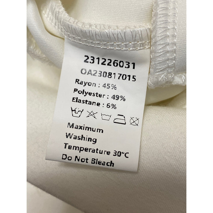 Commense Women's White Quarter Zip High Neck Long Sleeve Sweater Sweatshirt Sz S