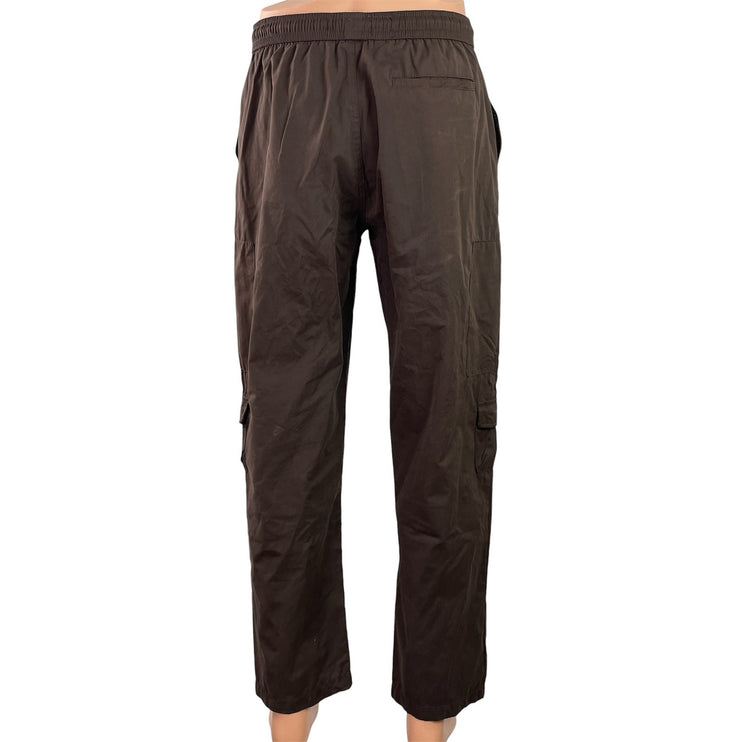 FOREVER 21 Mens Dark Brown Drawstring Pockets Straight Leg Cargo Trouser Pants M