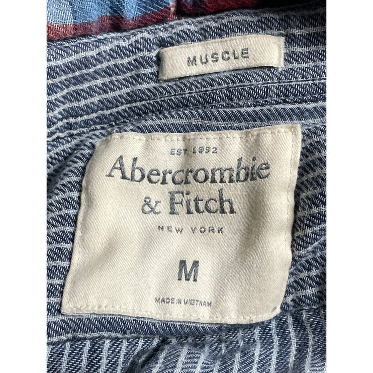 Abercrombie & Fitch Muscle Blue Long Sleeve Casual Button Down Shirt Top Size M