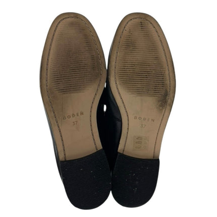 Boden Iris Snaffle Black Leather Gold Accent Slip On Flats Loafers Shoes 37 US 6