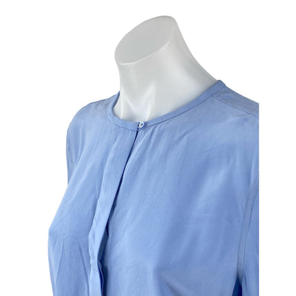 Equipment Womens Blue 100% Silk Button Front Long Sleeve Shirt Blouse Top Size S