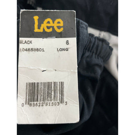 NEW Lee Womes Black Pleated High Rise Relaxed Fit Straight Trousers Pants Size 6