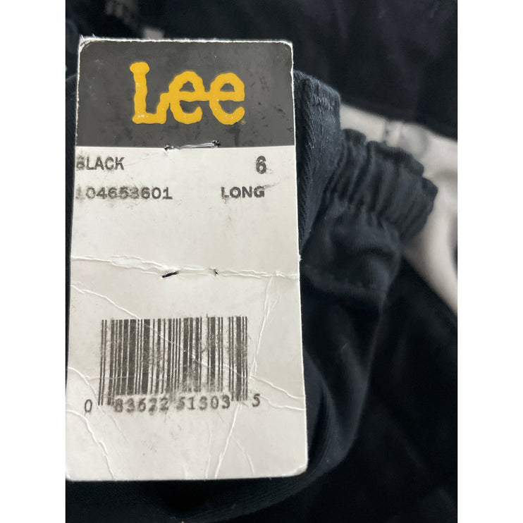 NEW Lee Womes Black Pleated High Rise Relaxed Fit Straight Trousers Pants Size 6