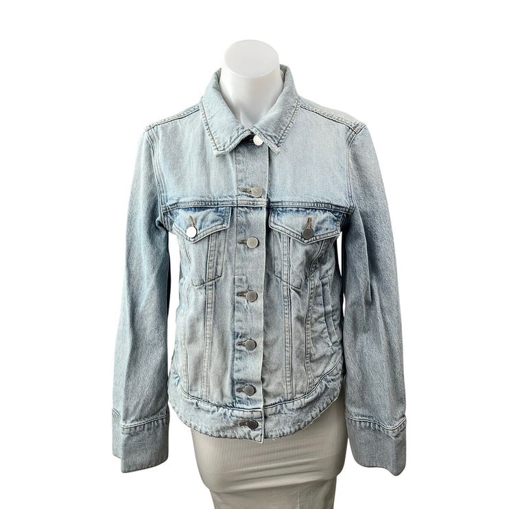 BLDWN Women's Blue Light Wash Long Sleeve Button Up Denim Jean Jacket Size S