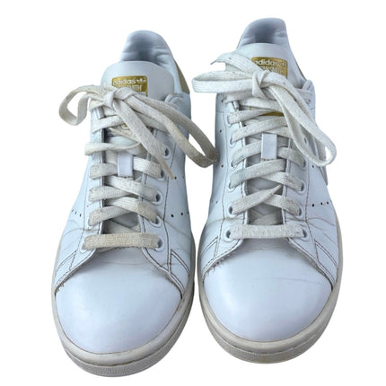 Adidas Stan Smith Women's White Gold Lace Up Tennis Leather Sneakers Shoes Sz 7
