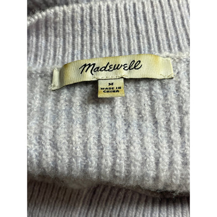 Madewell Melwood Purple Wool Ribbed Square Neck Long Sleeve Sweater Top Size M