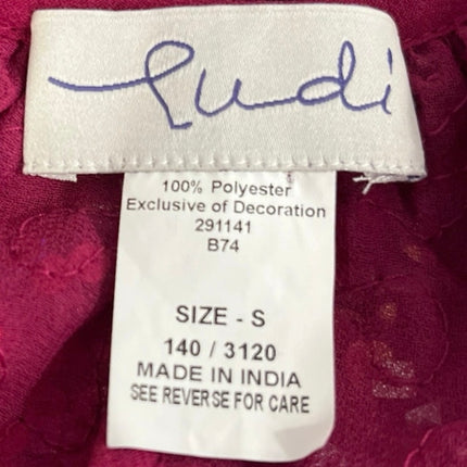 Rudi Women's Red Sequin Mesh Sleeveless Cutout Cami Tank Blouse Top Size S