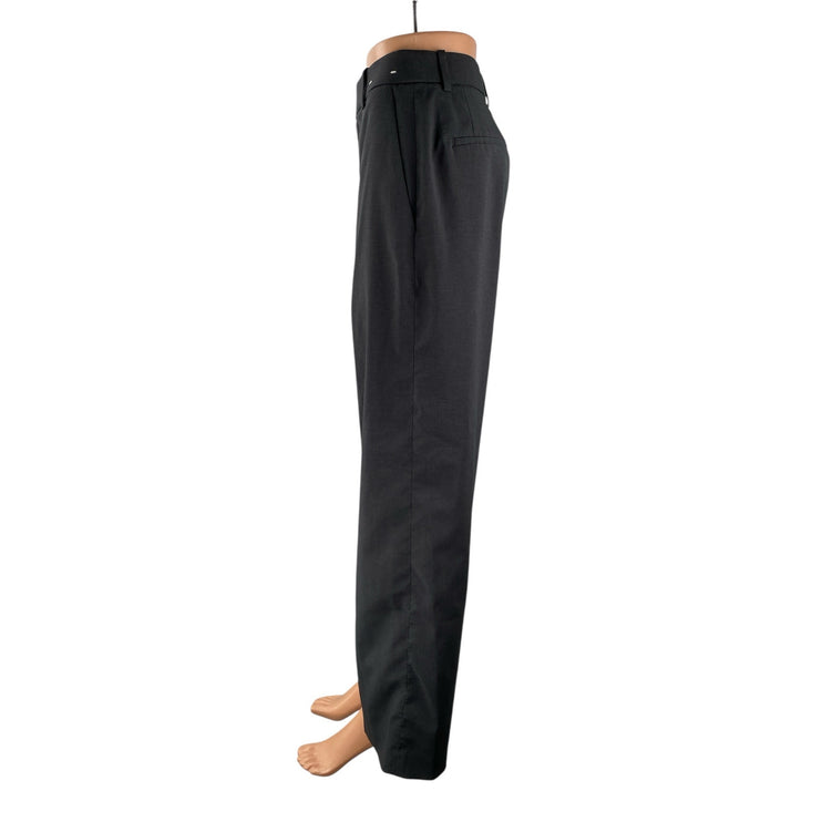 Uniqlo Women's Gray High Waisted Pleated Baggy Wide Leg Trousers Dress Pants M