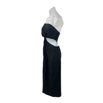 Zara Women's Black Strapless Tube Cutout Sleeveless Slit Pencil Midi Dress XXL