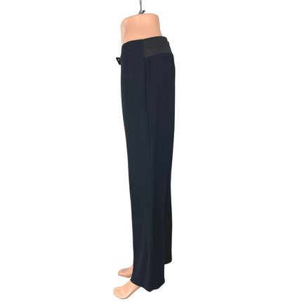 Les Copains Black High Rise Straight Palazzo Wide Leg Trousers Dress Pants Sz M