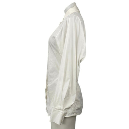 COS White Collared Long Sleeve Office Business Button Down Shirt Blouse Top Sz 4