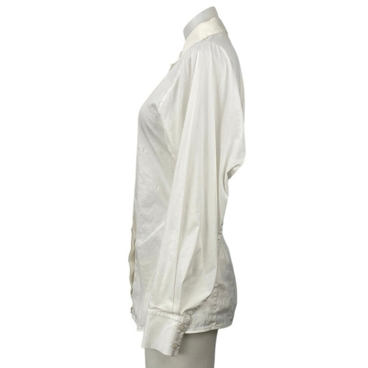 COS White Collared Long Sleeve Office Business Button Down Shirt Blouse Top Sz 4