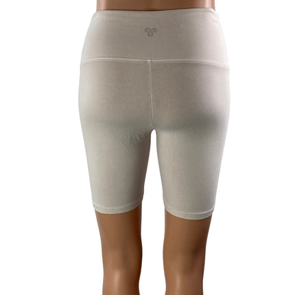 Aritzia TNA Women's White High Rise Yoga Workout Athletic Biker Shorts Size S