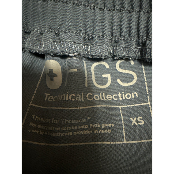 Figs Women's Blue Drawstring Cargo Straight Nurse Medical Scrub Pants Size XS
