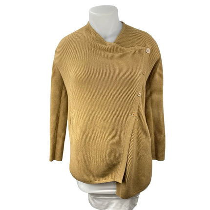 7th Avenue Womens Long Sleeve Cowl Neck Asymmetrical  Button Wrap Sweater Top XS