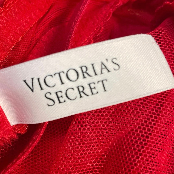 Victoria's Secret Very Sexy Jingle Bells Red Unlined Underwire Demi Bra Size 36C
