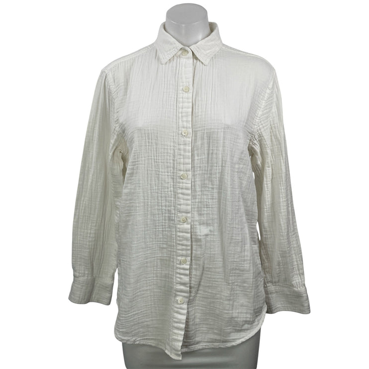 Aritzia Wilfred Free Women's White 100% Cotton Long Sleeve Button Down Shirt XS