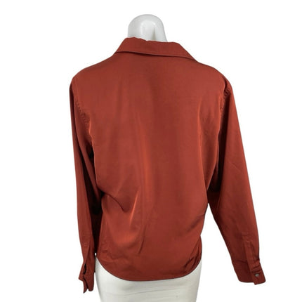 Banana Republic Brown Collared Long Sleeve Patch Pockets Shirt Blouse Top Size L