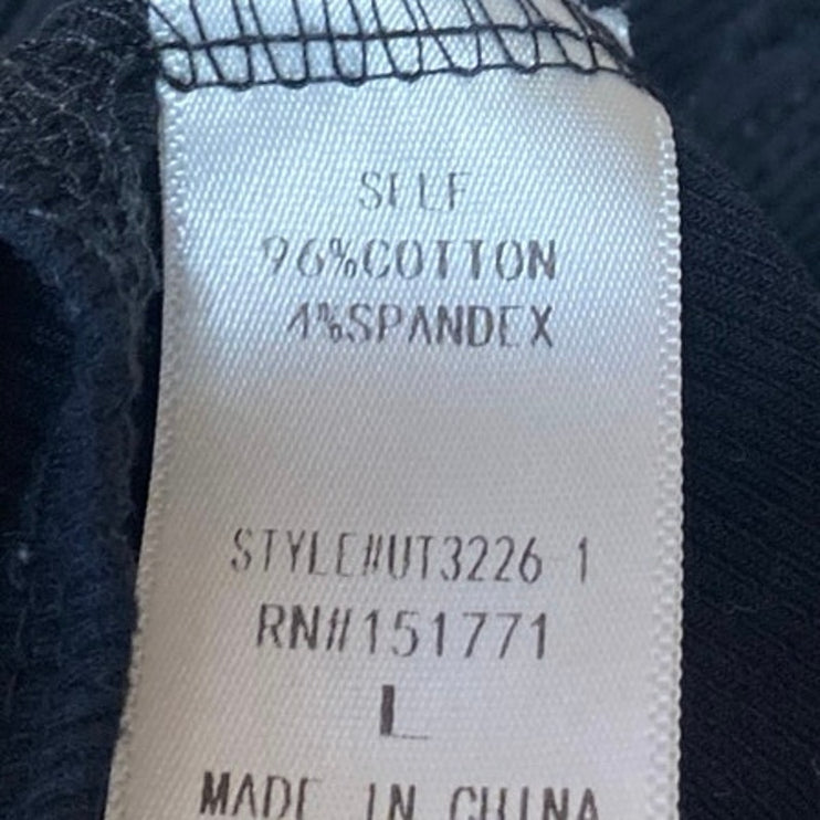 Le Lis Black Sleeveless Ribbed Knit Square Neck Cutout Tank Bodysuit Top Size L