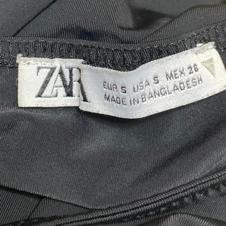 Zara Women's Black Sleeveless Stretch Slim Fit Thong Bodysuit Tank Top Size S