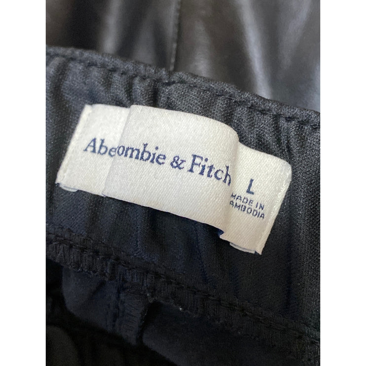 Abercrombie & Fitch Women's Black Faux Leather Vegan Casual Mini Shorts Size L