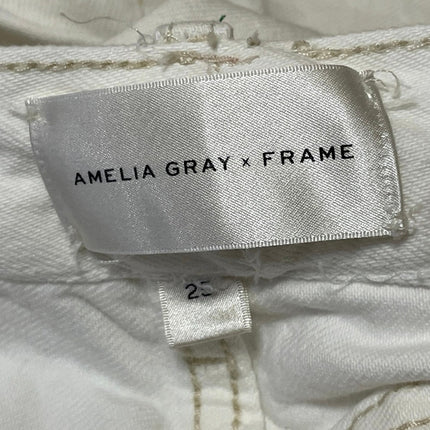 Amelia Gray X Frame Women's White Relaxed Fit Wide Leg Denim Jeans Pants Size 25