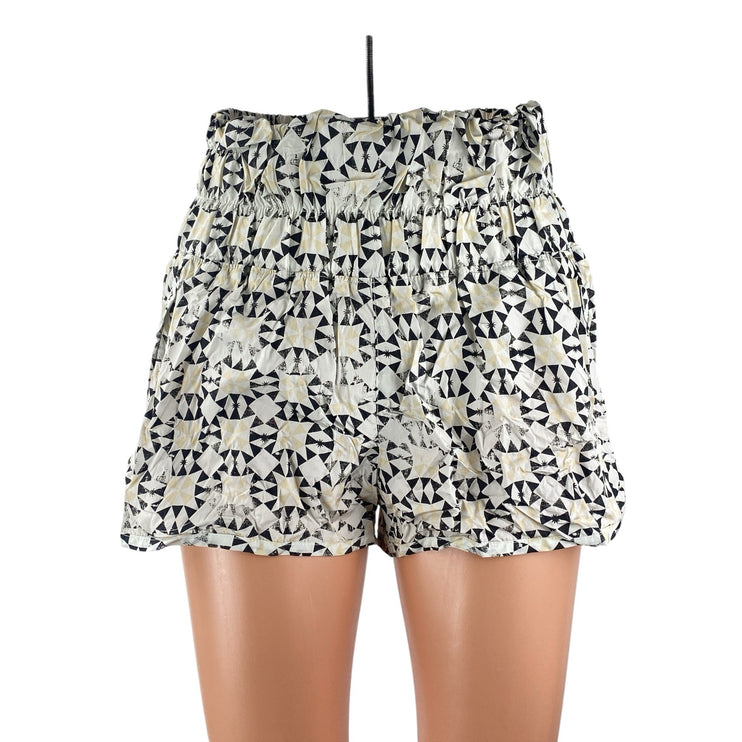 Free People FP Women's Multicolor Geometric High Waisted Activewear Shorts Sz S