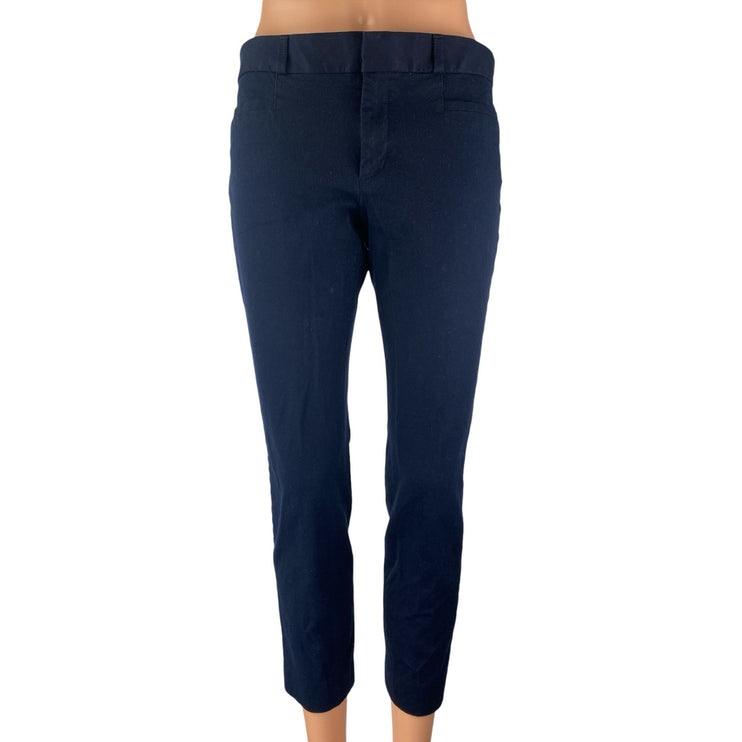 Banana Republic Women's Navy Blue Slim Mid Rise Skinny Chino Trousers Pants Sz 6