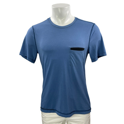 Lululemon R.A.D Men's Blue Short Sleeves Knit Pocket Athletic Tee T-shirt Top M