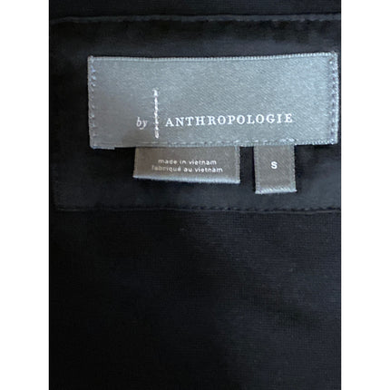 Anthropologie Women's Black Square Neck Long Puff Sleeve Shirt Blouse Top Size S