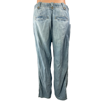 Free People Women's Distressed High Rise Wide Leg Cargo Denim Jeans Pants Sz XS
